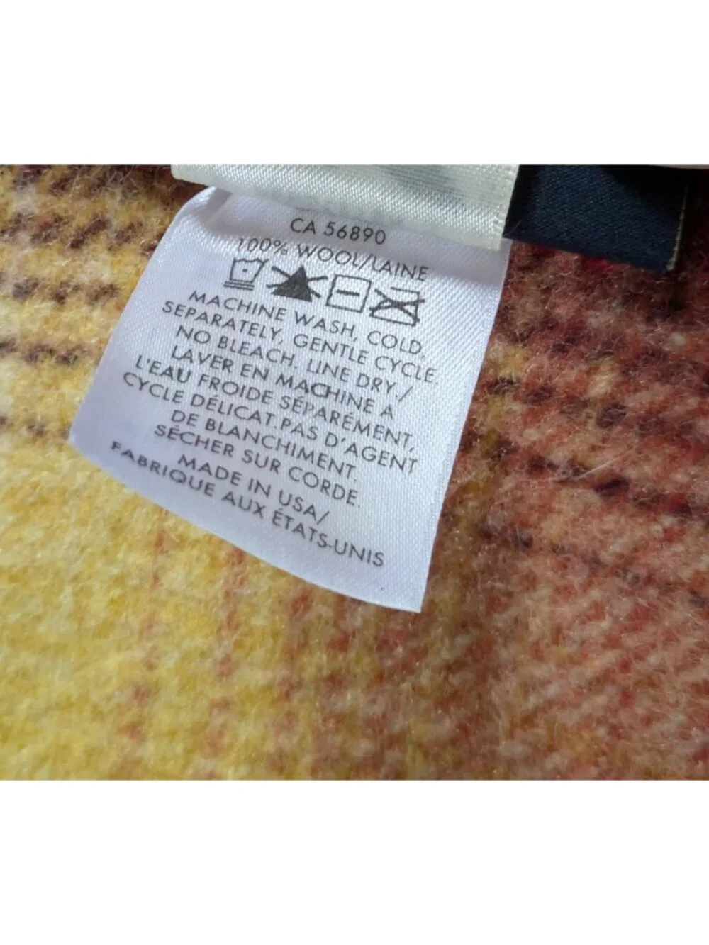 Pendleton Home Collection Warm Autumn Color Ombre Wool Plaid Blanket Throw 72x78